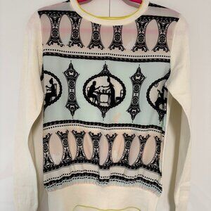 Ted Baker Long Sleeve Graphic Knit Top (NWOT)